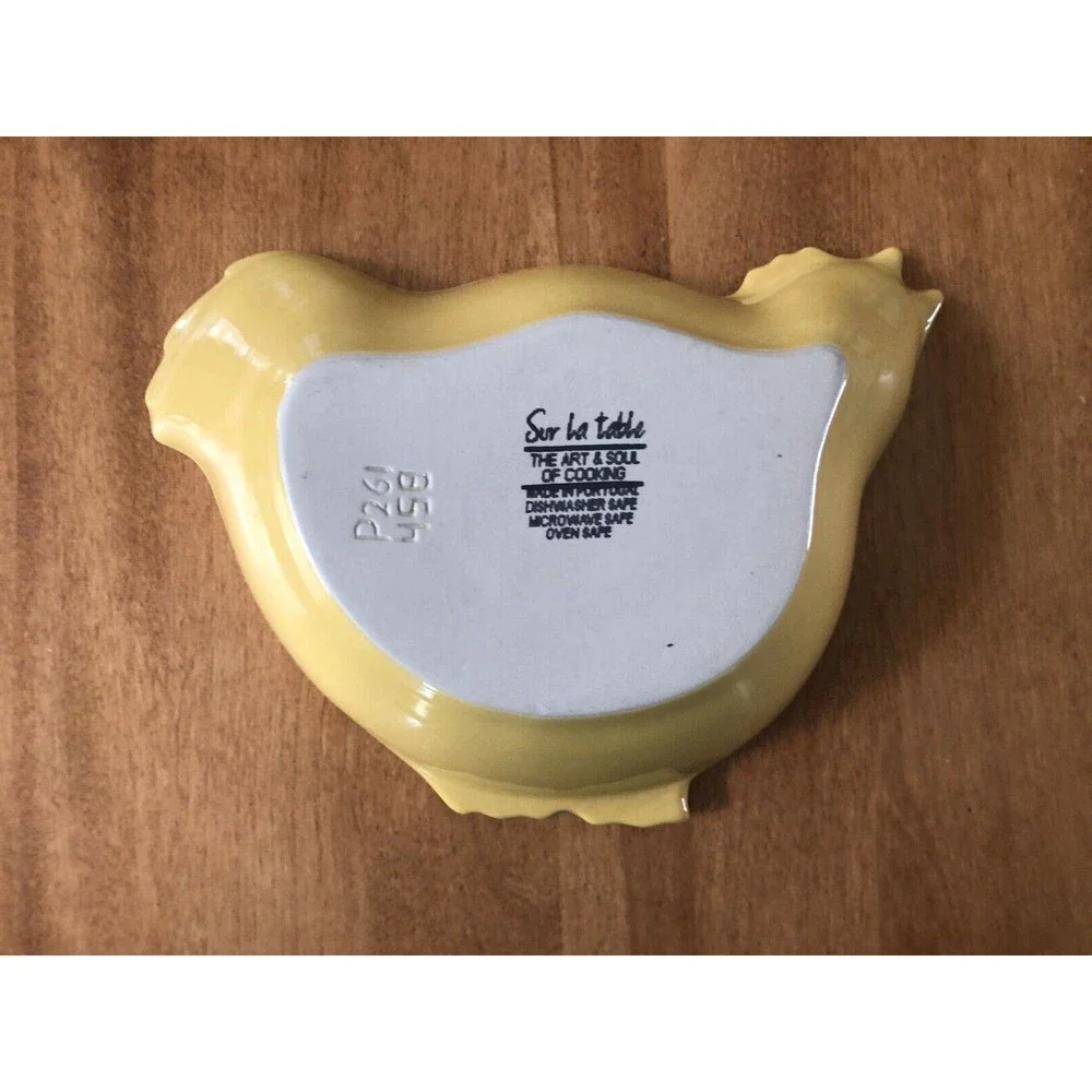 Sur La Table Yellow Chicken Shaped Serving Bowl Baking Dish Made In Portugal